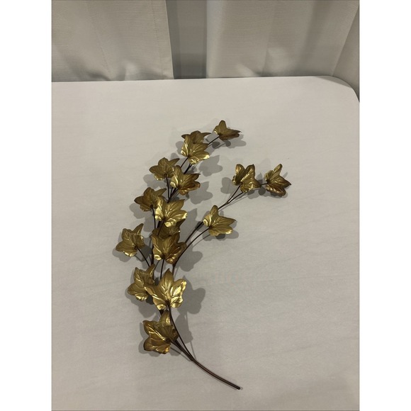 Other - Vintage Home Interiors Brass Gold Metal Ivy Leaf Wall Decor Hanging Swag